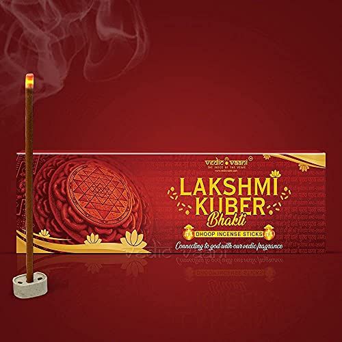  인센스스틱 Vedic Vaani Aromatic Fragrance Lakshmi Kuber Bhakti Dhoop Incense Sticks (30 Sticks)