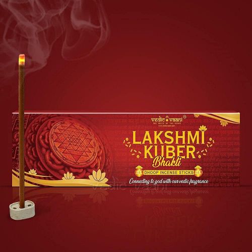  인센스스틱 Vedic Vaani Aromatic Fragrance Lakshmi Kuber Bhakti Dhoop Incense Sticks (30 Sticks)