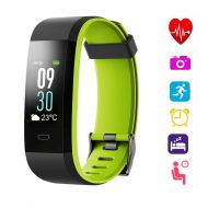 VeeEx Fitness Tracker, Bluetooth 4.0 Smart Bracelet with 0.96”OLED Color Screen and IP67 Waterproof Heart Rate Monitor, Pedometer, Sleeping & GPS Tracking for Android & iOS Smart P