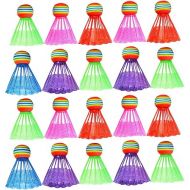 Veemoon Badminton Shuttlecocks Colorful Shuttles Birdies Balls 20pcs for Kids Adult Indoor Outdoor Exercise Training Accessories Random Color