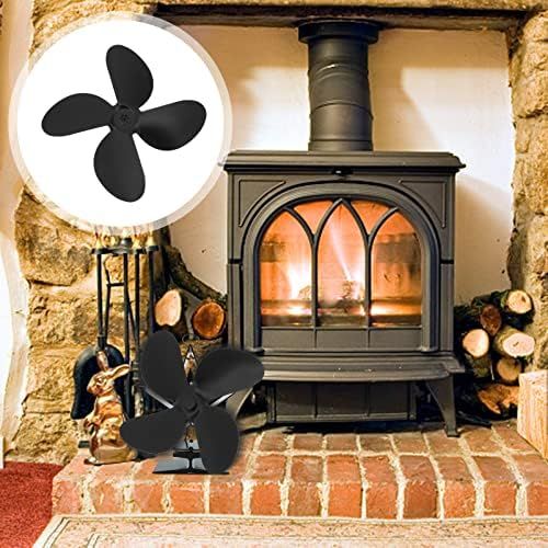  Veemoon Fireplace Fan Replacement Blades Heat Powered Warm Wood Stove Efficient Fireplace Fan Low Noise 4 Blades for Christmas Winter Holiday