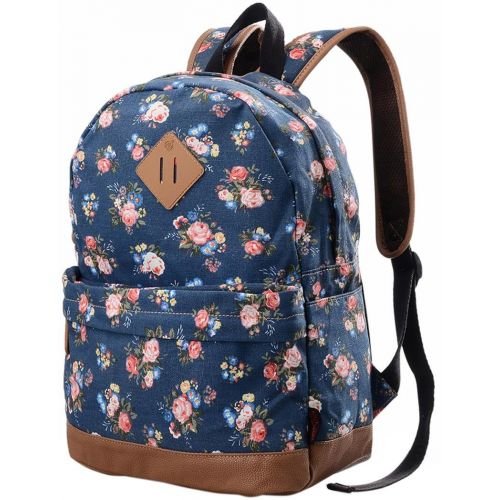  School Bookbags for Girls, Floral Backpack College Bags Women Daypack by Veenajo