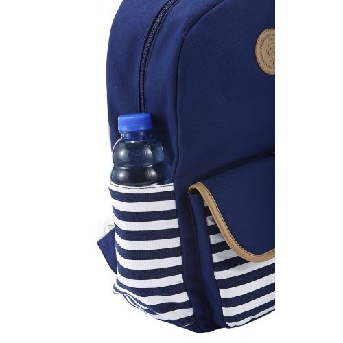  Veenajo Casual Lightweight Canvas School Backpack Laptop Bag Shoulder Daypack Handbag Navy