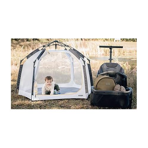  Veer Basecamp | JPMA Certified Portable Pop Up Play Yard/Play Pen for Babies, Toddlers and Kids | Indoor and Outdoor Use | Shade Canopy | Keeps Bugs Out | Playard Safety Certified