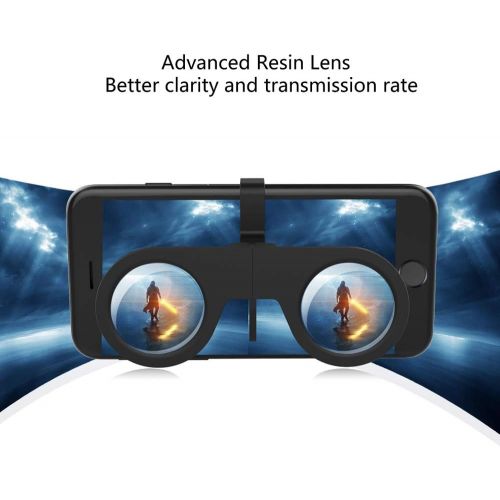  [아마존베스트]Updated VeeRMini VRGoggles - Foldable Virtual Reality 3D Viewer Glasses with HD Lens for Android and iOS Smartphones, Black