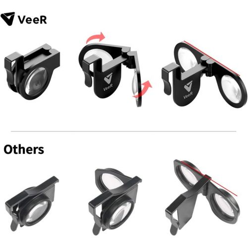  [아마존베스트]Updated VeeRMini VRGoggles - Foldable Virtual Reality 3D Viewer Glasses with HD Lens for Android and iOS Smartphones, Black