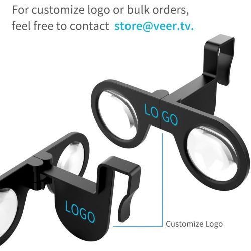  [아마존베스트]Updated VeeRMini VRGoggles - Foldable Virtual Reality 3D Viewer Glasses with HD Lens for Android and iOS Smartphones, Black