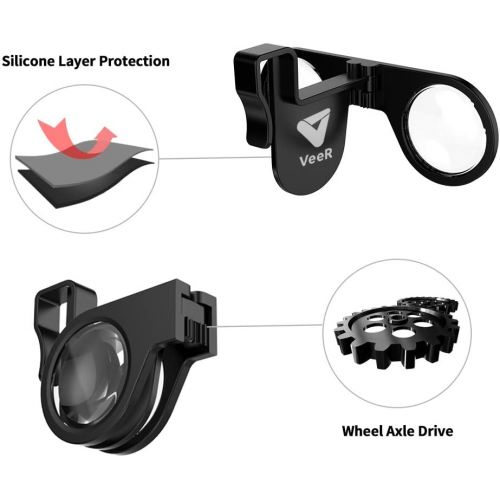  VeeR Mini Plastic Foldable 3D VR Glasses with HD VR Lens, Virtual Reality Headset, Compatible with Android & iOS Smartphones Within 3.5-6 inches (Black)