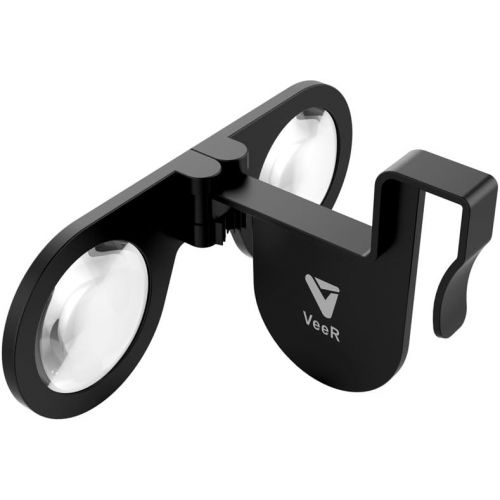  VeeR Mini Plastic Foldable 3D VR Glasses with HD VR Lens, Virtual Reality Headset, Compatible with Android & iOS Smartphones Within 3.5-6 inches (Black)