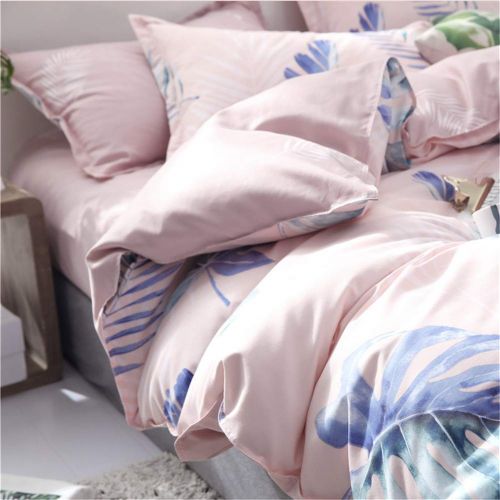  Vefadisa Green Cactus Comforter Cover Sets Twin-4pcs Quilt Cover Set- 1 Duvet Cover 2 Pillow Sham 1 Flat Sheet with Zipper Closure-Soft Breathable Cotton Printed Bedding Sheet Sets