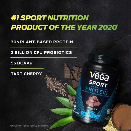  Vega Sport Protein Powder, Vanilla, 1.83 lb, 20 Servings