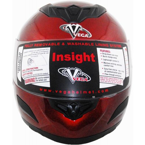  Vega Insight Full Face Helmet (Silver, Large)