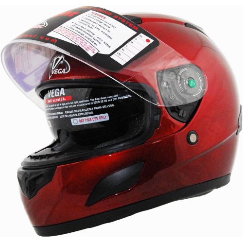  Vega Insight Full Face Helmet (Silver, Large)
