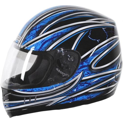  Vega Trak Full Face Karting Helmet with Universe Graphic (Blue, Small)