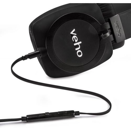  Veho VEP-010-Z10 Z-10 On-Ear Wired Premium Headphones, Flex Anti-Tangle Cable, Black