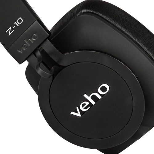  Veho VEP-010-Z10 Z-10 On-Ear Wired Premium Headphones, Flex Anti-Tangle Cable, Black