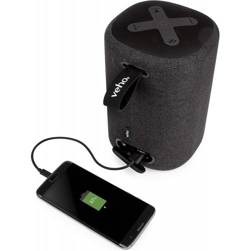  Veho MZ-3 Bluetooth Speaker | Stereo Speakers | Portable | Wireless | Travel Speaker | Microphone | Handsfree Calling | TWS Twin Pairing Mode | IPX4 Water Resistant  Gray (VSS-019