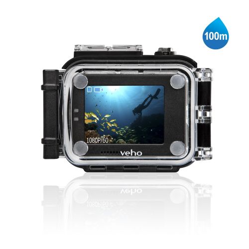  Veho Muvi K-Series K-2 NPNG | 1080p | HD | WiFi | Camcorder | Action Camera | Sports Camera | Action Cam | 12MP Camera | Waterproof Case | LCD Detachable Screen and Carry Case (VCC