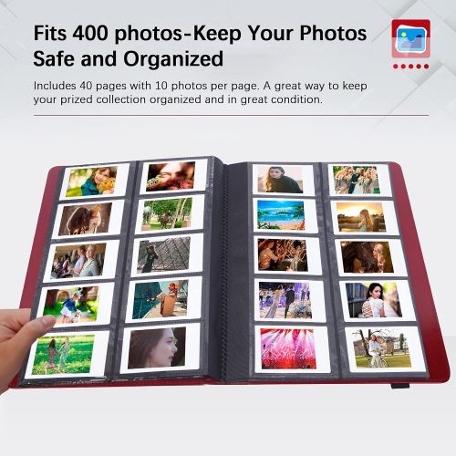  Veicevol 400 Pockets Photos Album for Fujifilm Instax Mini Instant Camera, Polaroid Snap PIC-300 Z2300, Fujifilm Instax Mini LiPlay 11 90 9 8 Camera Printer, Large Capacity PU Instax Photo
