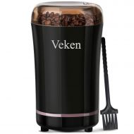 Veken Coffee Grinder Electric Spice & Nut Grinder with Stainless Steel Blade, Detachable Power Cord Coffee Bean Grinder for Coffee Grounds, Grains, 12 Cups (black)