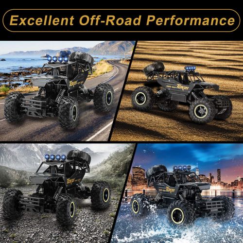  Veken Electric Remote Control Car 1: 12 Large Scale Rechargeable 2.4 Ghz Radio Remote Control Truck Monster High Speed 4 Wd Off Road Vehicle Rock Crawler for Kids Adults