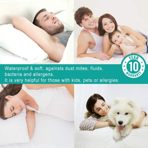  [아마존 핫딜] [아마존핫딜]Vekkia California King Mattress Protector Waterproof Cover Bed - Soft Cotton Terry Surface Fabric, Breathable, Quiet, Hypoallergenic. Pet & Fluids Proof. Safe Sleep for Adults & Ki