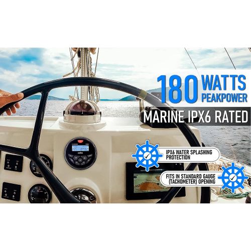  Velex Boat Bluetooth Marine Stereo Radio Boat Radio AM FM Tuner Bluetooth Streaming Music Digital Media on Boats Golf Cart ATV UTV and Spa Hot Tubs