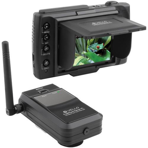  Vello FreeWave Viewer VL Wireless Live View Remote Kit with AV/Shutter Cable for D3100, D90 & D7000