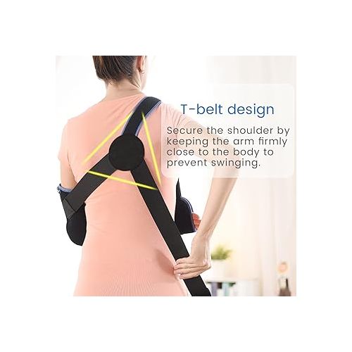  Velpeau Arm Sling Shoulder Immobilizer - Rotator Cuff Support Brace - Comfortable Medical Sling for Shoulder Injury, Left and Right Arm, Men and Women, for Broken,Dislocated,Fracture, Strain (X-Large)