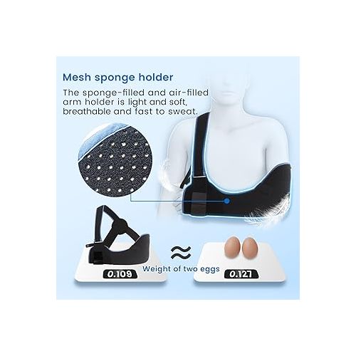  Velpeau Arm Sling Shoulder Immobilizer - Rotator Cuff Support Brace - Comfortable Medical Sling for Shoulder Injury, Left and Right Arm, Men and Women, for Broken,Dislocated,Fracture, Strain (X-Large)