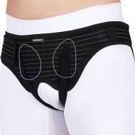 VELPEAU Hernia Belt Truss for Men and Women - Hernia Support Brace for Single/Double Inguinal or Sports Hernia, 2 Removable Compression Pads & Adjustable Groin Straps(Medium, Hip Circumference 35-42