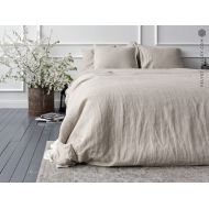 VelvetValley Set of linen comforter cover and pillows- linen bedding -natural linen doona cover- Velvet Valley linen bed set