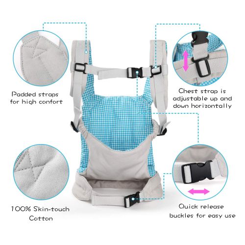  Doll Carrier for Kids, Vemingo Baby Doll Sling Front and Back Doll Backpack Style Toy for Children Toddler