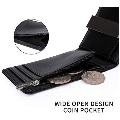  [아마존 핫딜]  [아마존핫딜]Vemingo Herren Geldbeutel Geldboerse mit Geldklammer & Muenzfach | RFID Blocker Kreditkartenetui Karten Portemonnaie | Duenne Brieftasche Portmonee fuer Manner XB-036 Schwarz