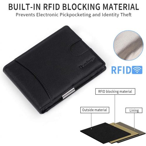  [아마존 핫딜]  [아마존핫딜]Vemingo Herren Geldbeutel Geldboerse mit Geldklammer & Muenzfach | RFID Blocker Kreditkartenetui Karten Portemonnaie | Duenne Brieftasche Portmonee fuer Manner XB-036 Schwarz