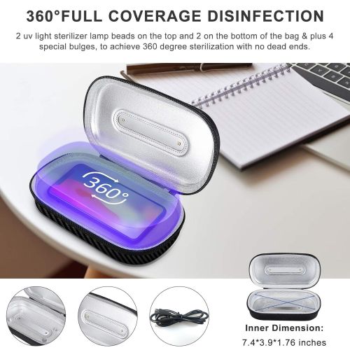  Vemingo UV Light Phone Clean Sanitizer Box, Portable UVC Small Size Sterilizer Box UV Cleaner Disinfection Box for Mobile Phone, Watch, Glasses, Mercury and Chemical Free
