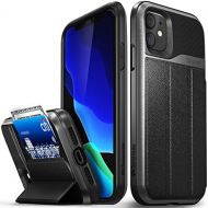 [아마존핫딜][아마존 핫딜] Vena iPhone 11 Wallet Case, vCommute, Military Grade Drop Protection, Flip Leather Cover Card Slot Holder, Designed for iPhone 11 (6.1 inches) - Space Gray (PC), Black (TPU), Black