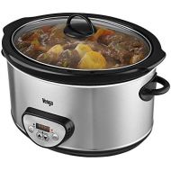 [아마존베스트]Venga! VG SC 3008 Digital Slow Cooker with Ceramic Pot and Timer 4.5 Litres 280 W Black / Stainless Steel