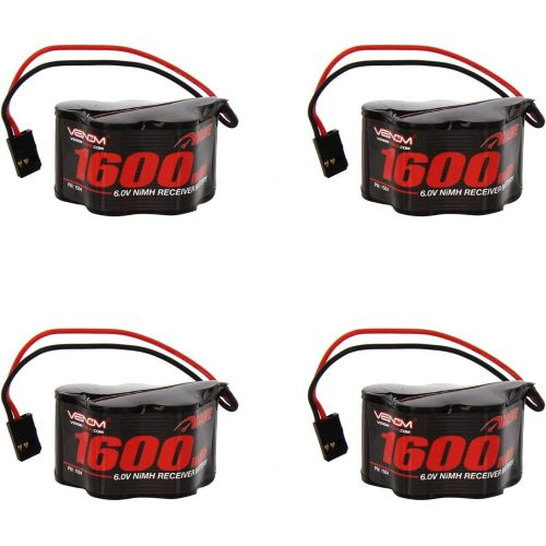  Venom RC Venom 6v 1600mAh 5-Cell Hump Receiver NiMH Battery x4 Packs