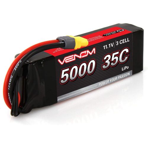  Venom RC Venom 35C 3S 5000mAh 11.1V LiPo Battery with Universal Plug (EC3DeansTraxxasTamiya) x4 Packs