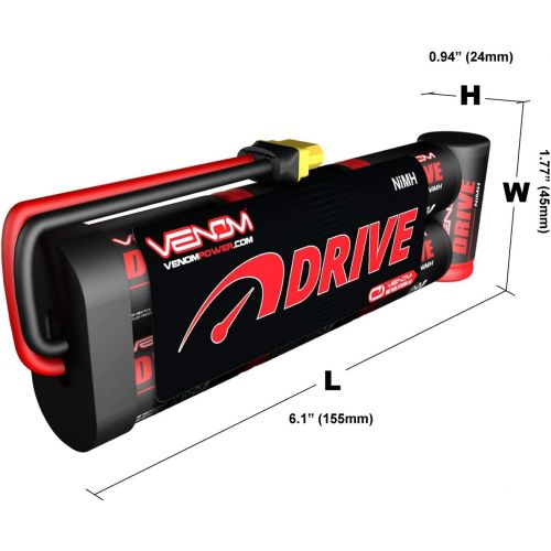  Venom RC Venom 8.4V 3000mAh 7-Cell NiMH Battery Flat with Universal Plug (EC3DeansTraxxasTamiya) x4 Packs