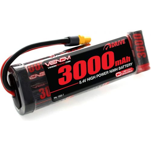  Venom RC Venom 8.4V 3000mAh 7-Cell NiMH Battery Flat with Universal Plug (EC3DeansTraxxasTamiya) x4 Packs