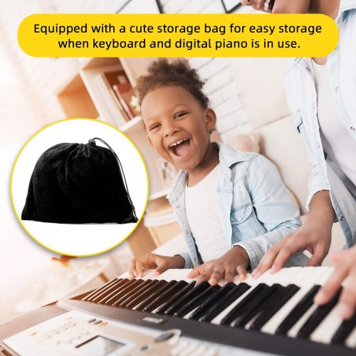  [아마존베스트]Venrey Piano Keyboard Cover, Premium Stretchable Velvet Digital Piano Dust Cover with Storage Bag, Compatible with Most 61-76 Key Models Electronic Keyboard, Digital Piano - Black