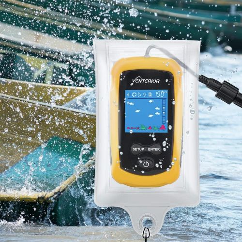  [아마존베스트]Venterior Water Resistant Bag Case for Portable Fish Finder Display Host (White)