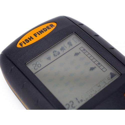  Venterior Portable Fish Finder, Water Depth & Temperature Fishfinder with Wired Sonar Sensor Transducer and LCD Display