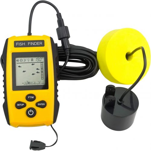  Venterior Portable Fish Finder, Handheld Fishfinder with Wired Sonar Sensor Transducer and LCD Display