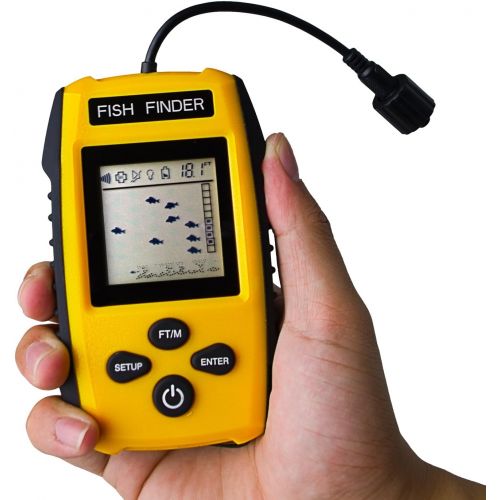  Venterior Portable Fish Finder, Handheld Fishfinder with Wired Sonar Sensor Transducer and LCD Display