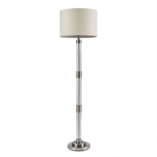  Ventura Modern Floor Lamp Decorative Glass Standing Lamp Silver