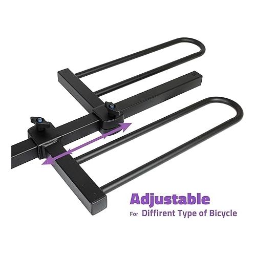  VENZO 2 Bike Bicycle Platform Style Carrier - Bike Rack for Car SUV Truck Tow Trailer Hitch Receiver Mount Size 2