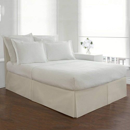  Vera Premium 100% Egyptian Cotton (Ivory - Twin) Bed Skirt 15 Drop Length Hotel Collection Long Staple Durable Comfortable - by MISR